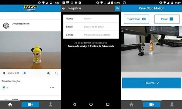 GoGo’s Motion interface and character presentation from the project archive